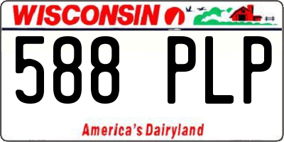WI license plate 588PLP