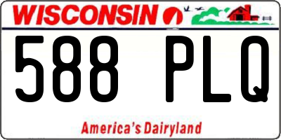 WI license plate 588PLQ