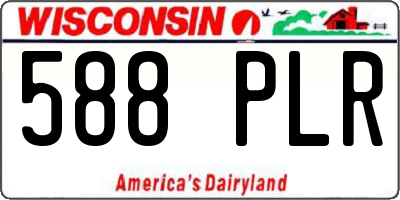 WI license plate 588PLR
