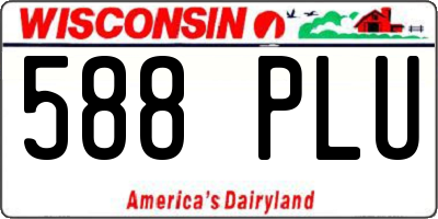 WI license plate 588PLU