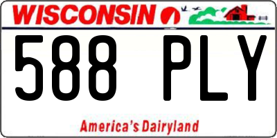 WI license plate 588PLY