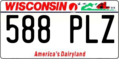 WI license plate 588PLZ