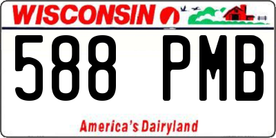 WI license plate 588PMB