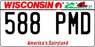 WI license plate 588PMD