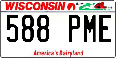 WI license plate 588PME