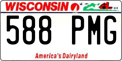 WI license plate 588PMG