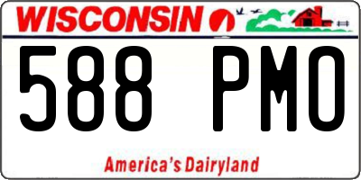WI license plate 588PMO