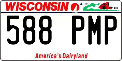 WI license plate 588PMP