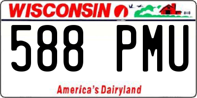 WI license plate 588PMU