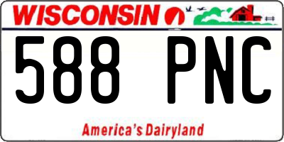 WI license plate 588PNC