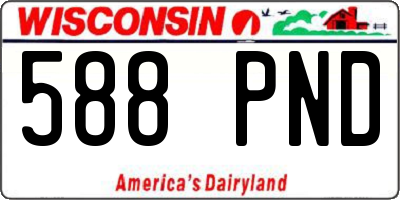 WI license plate 588PND