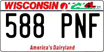 WI license plate 588PNF