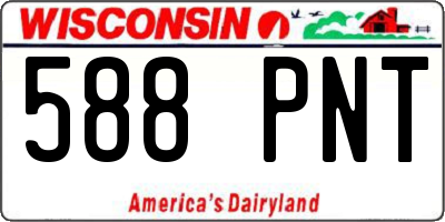 WI license plate 588PNT