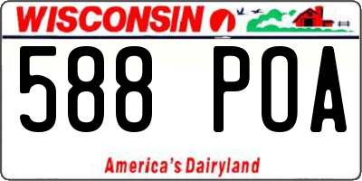 WI license plate 588POA