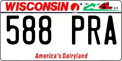 WI license plate 588PRA
