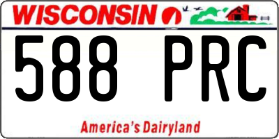 WI license plate 588PRC