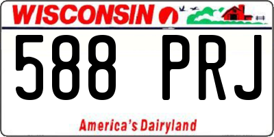 WI license plate 588PRJ
