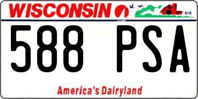 WI license plate 588PSA