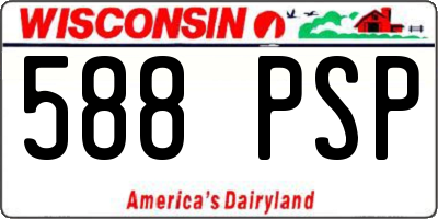 WI license plate 588PSP