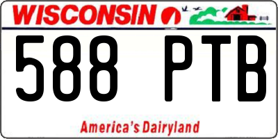 WI license plate 588PTB