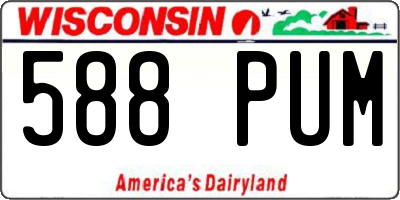 WI license plate 588PUM