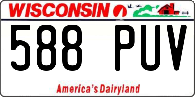 WI license plate 588PUV
