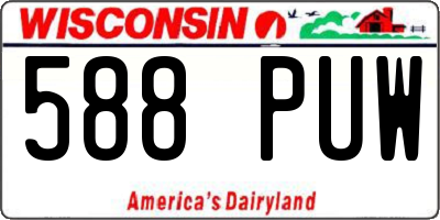 WI license plate 588PUW