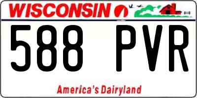WI license plate 588PVR