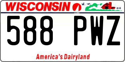 WI license plate 588PWZ