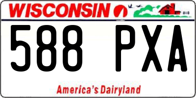 WI license plate 588PXA