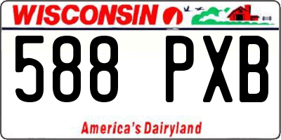 WI license plate 588PXB