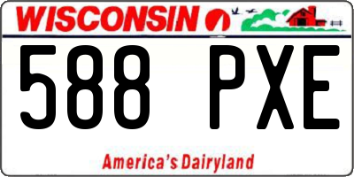 WI license plate 588PXE
