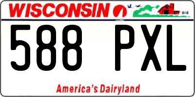 WI license plate 588PXL