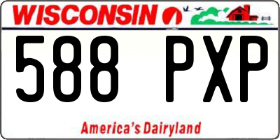 WI license plate 588PXP