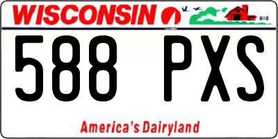 WI license plate 588PXS