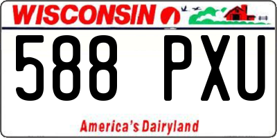 WI license plate 588PXU