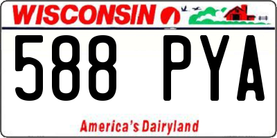 WI license plate 588PYA