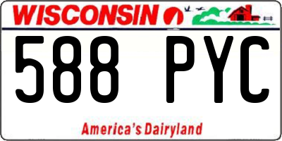 WI license plate 588PYC