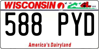 WI license plate 588PYD