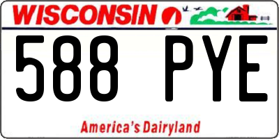 WI license plate 588PYE