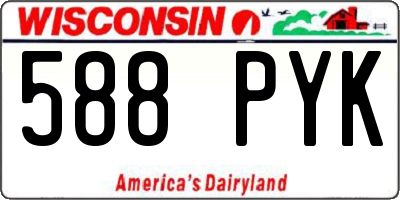 WI license plate 588PYK
