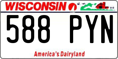 WI license plate 588PYN