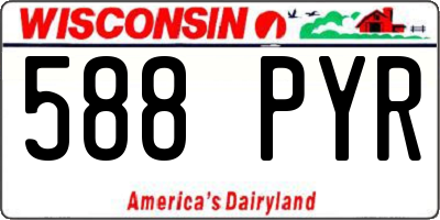 WI license plate 588PYR