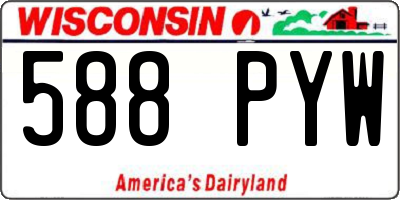 WI license plate 588PYW