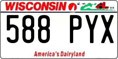 WI license plate 588PYX