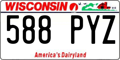WI license plate 588PYZ