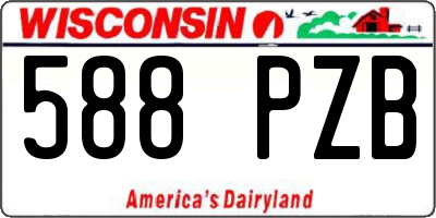 WI license plate 588PZB