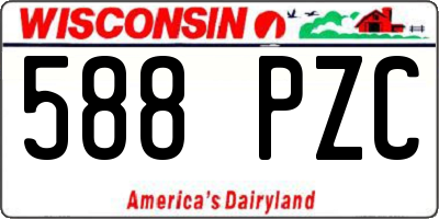 WI license plate 588PZC