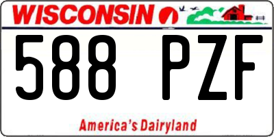 WI license plate 588PZF