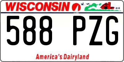 WI license plate 588PZG